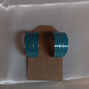 Turquoise Hoop Earrings Vintage